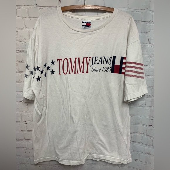 Tommy Hilfiger Other - Vintage Tommy Hilfiger White 🇺🇸 American Flag T-Shirt for Men Size XL USA